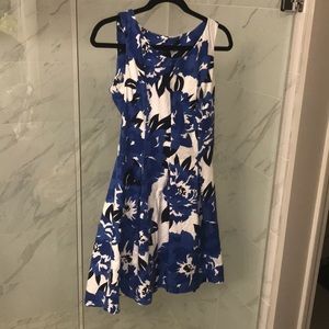 Navy blue flowered dress